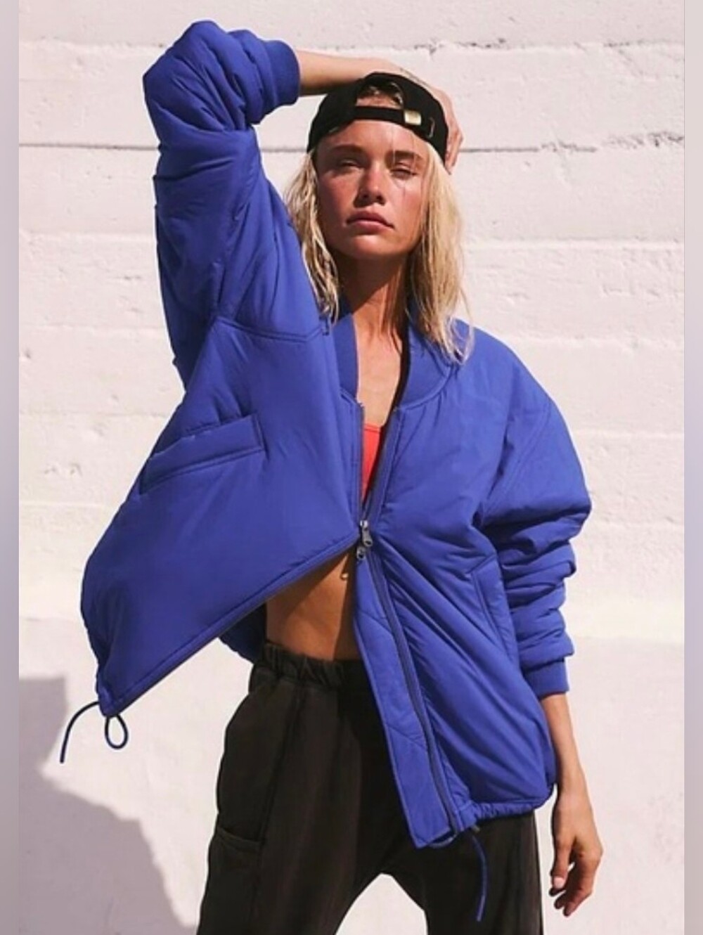 Free People Midnight Moon Bomber Jacket Oversized  Size Medium NWT$198